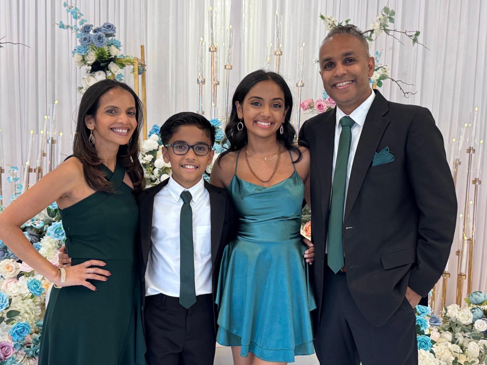 Diya with her family - Indianica Academy Student Spotlight